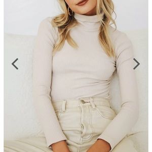 Verge Girl Worlds Collide Ribbed Top in Natural